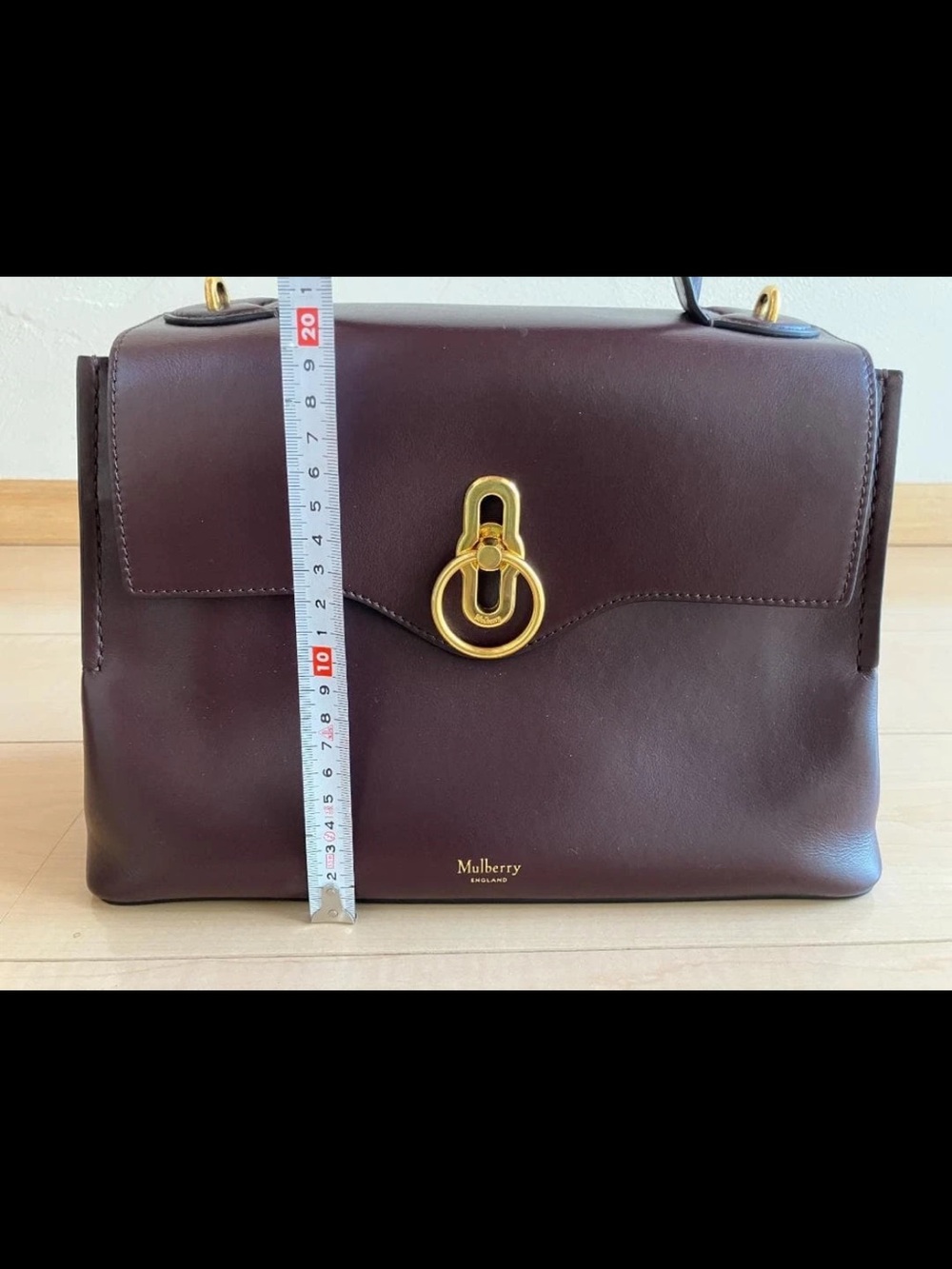 Mulberry Chocolate Brown Leather Top-Handle Satchel with Gold Hardware - Picture 12 of 15